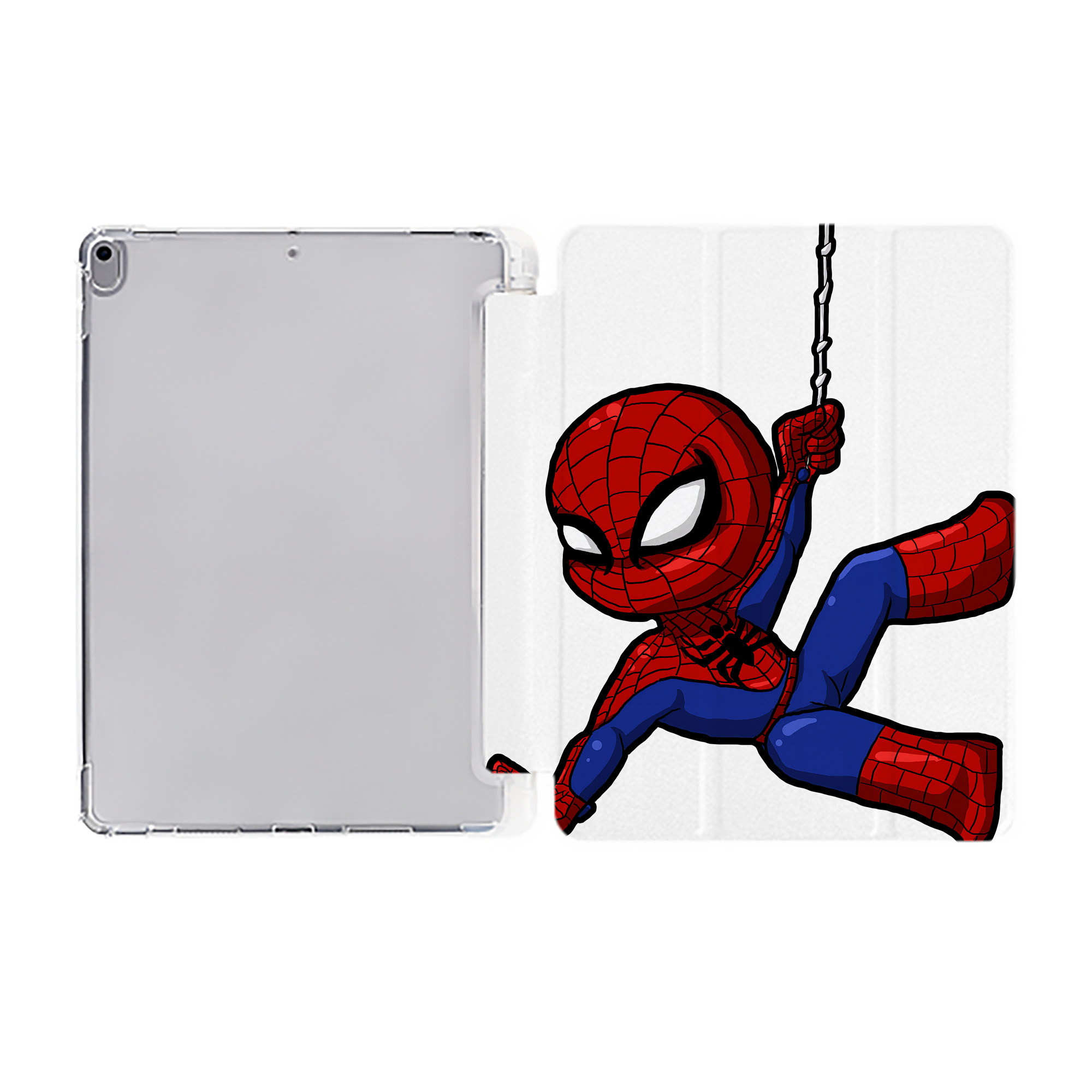 Spider Man スパイダーマン IPad ケース ペン収納付き 三つ折りスタンド PUレザー×シリコン 対応機種9.5/10.5/10.9インチ